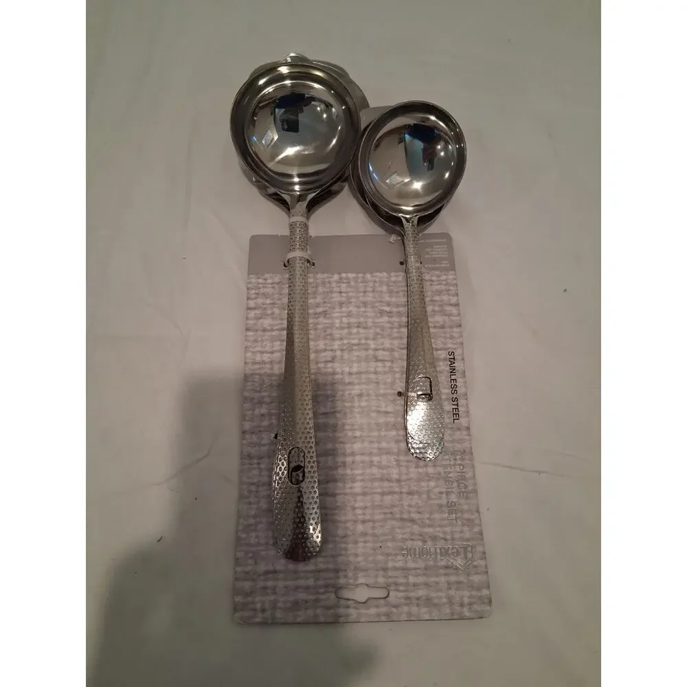 Basic Essentials 10-Piece Stainless Steel Kitchen Tool Utensil Set Mirror Polish